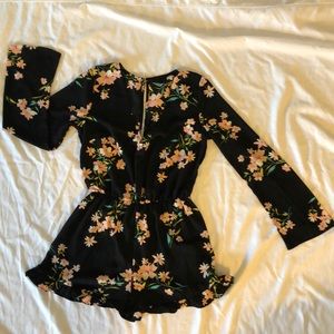 Black romper with florals